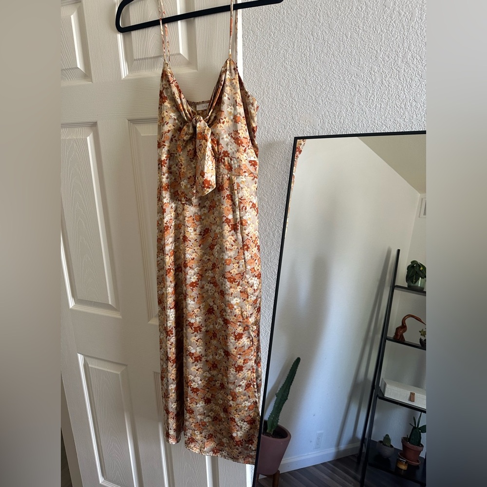Lush midi satin dress